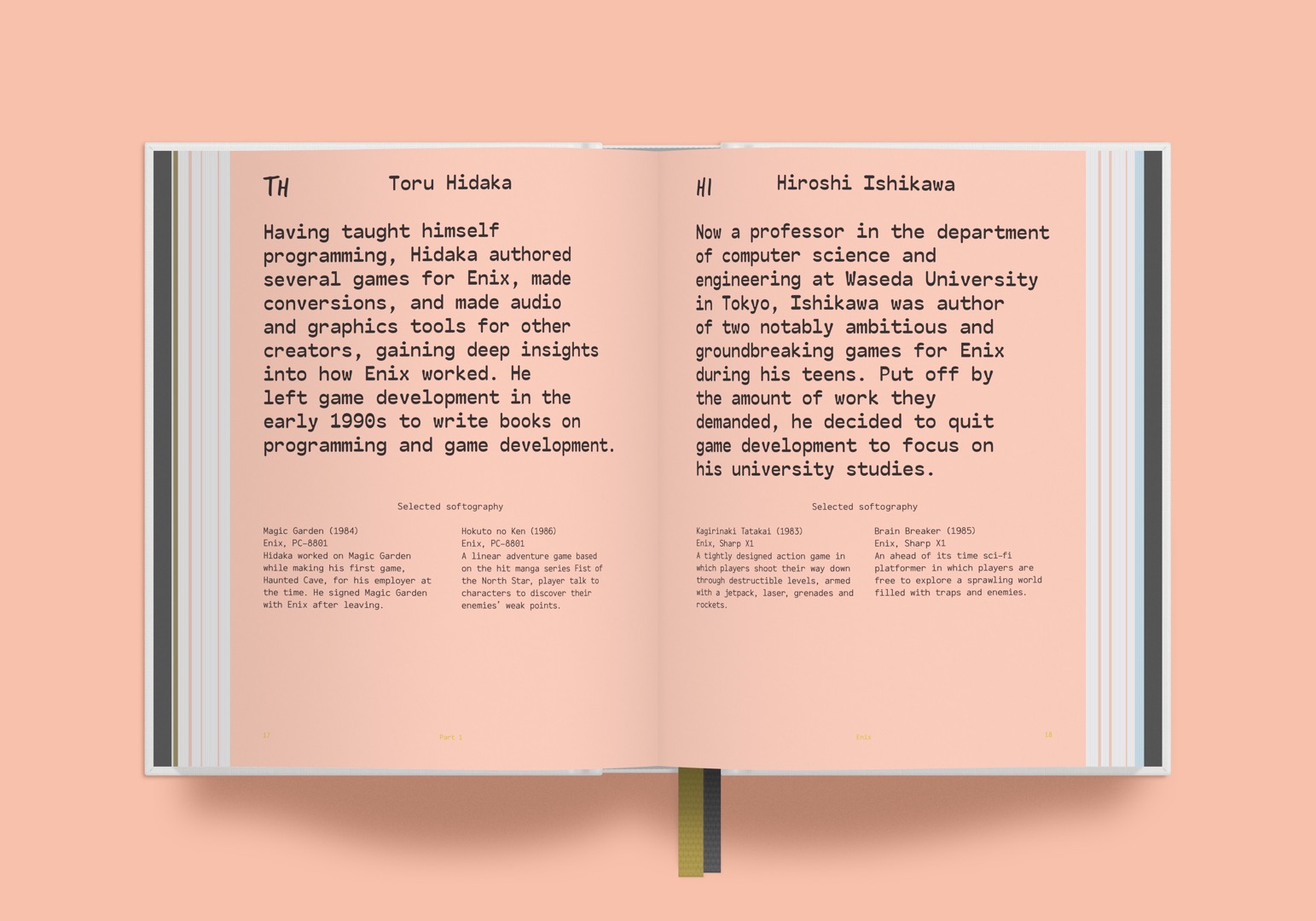 An image of pages in Japansoft that cover speakers’ biographies