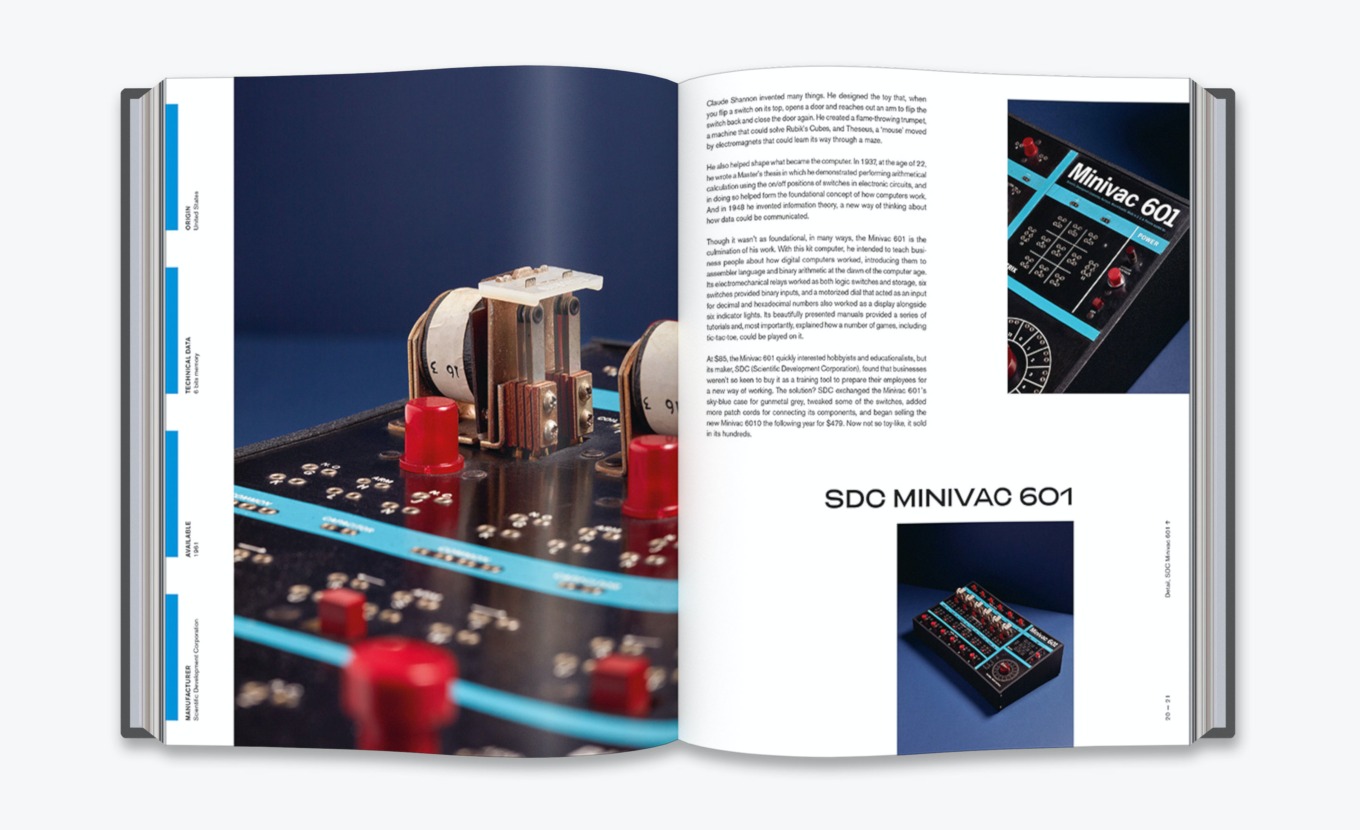 A photograph of a spread about the SDC Minivac 601